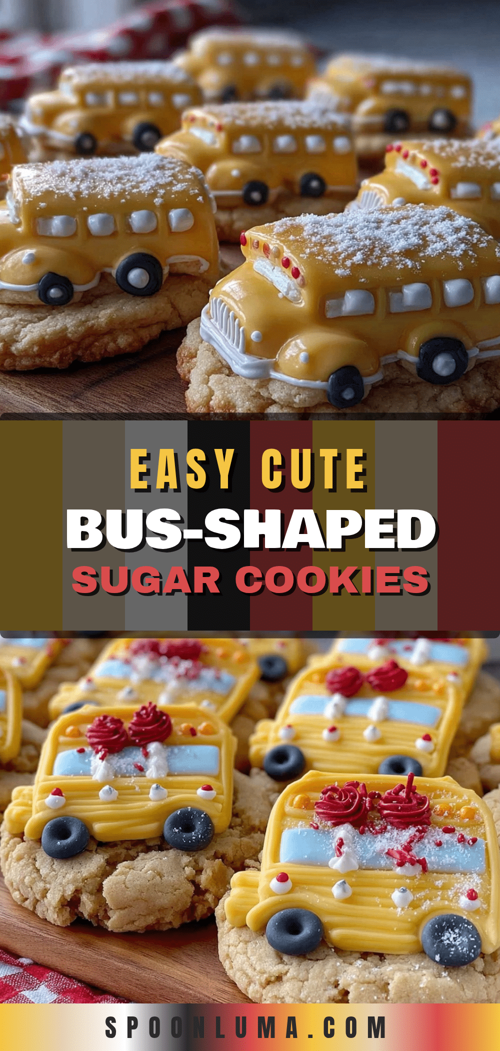 back to school bus-shaped sugar cookies recipe