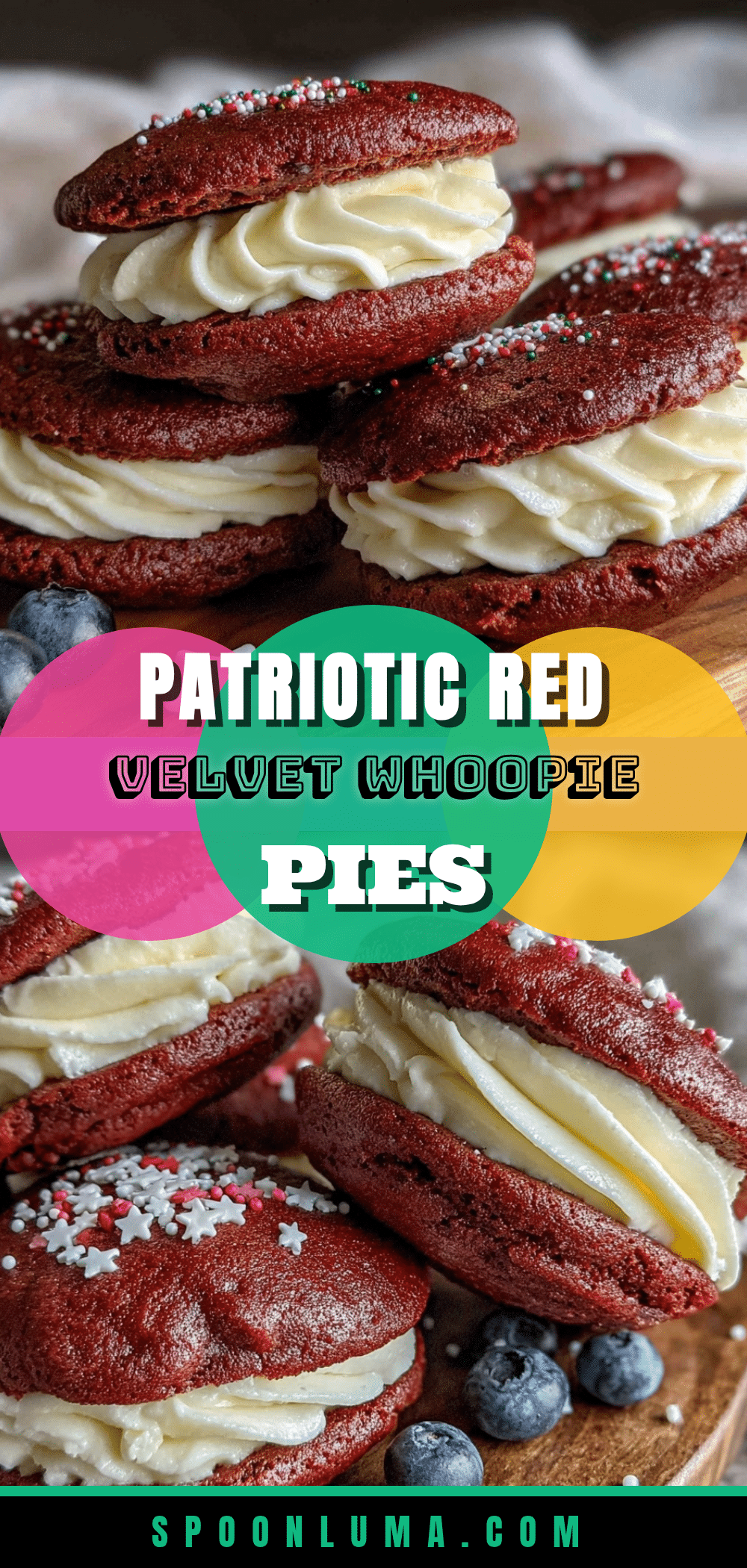 Fourth of July red velvet whoopie pies recipe