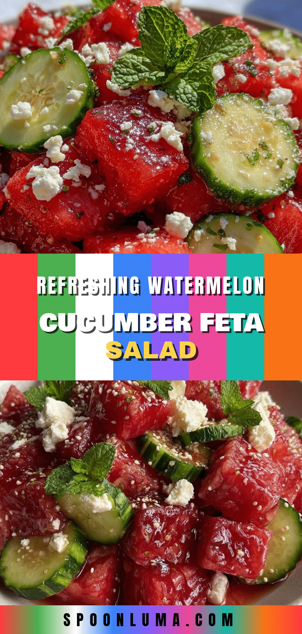 Fresh Cucumber Watermelon Feta Salad recipe