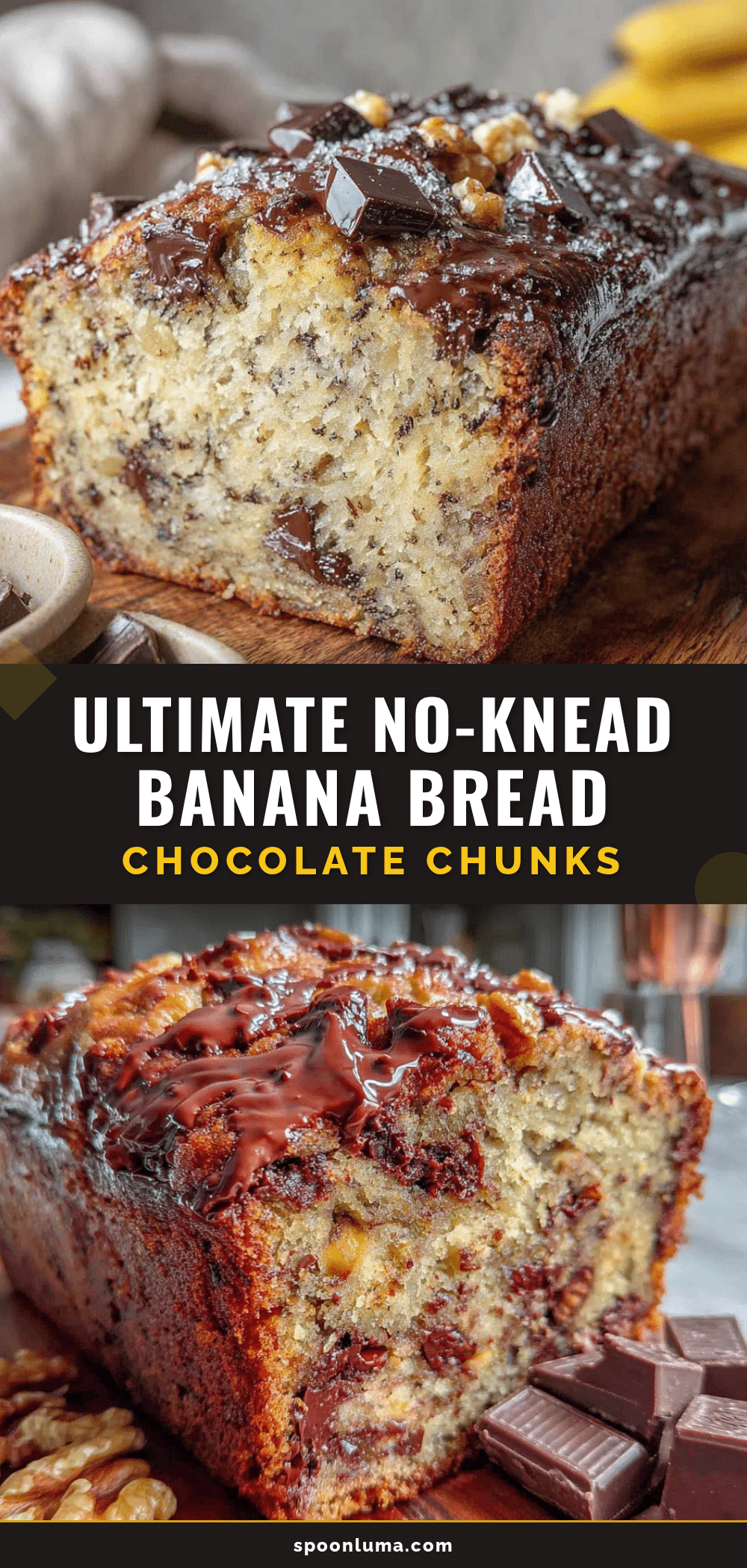 Best No-Knead Banana Bread with Chocolate Chunks recipe
