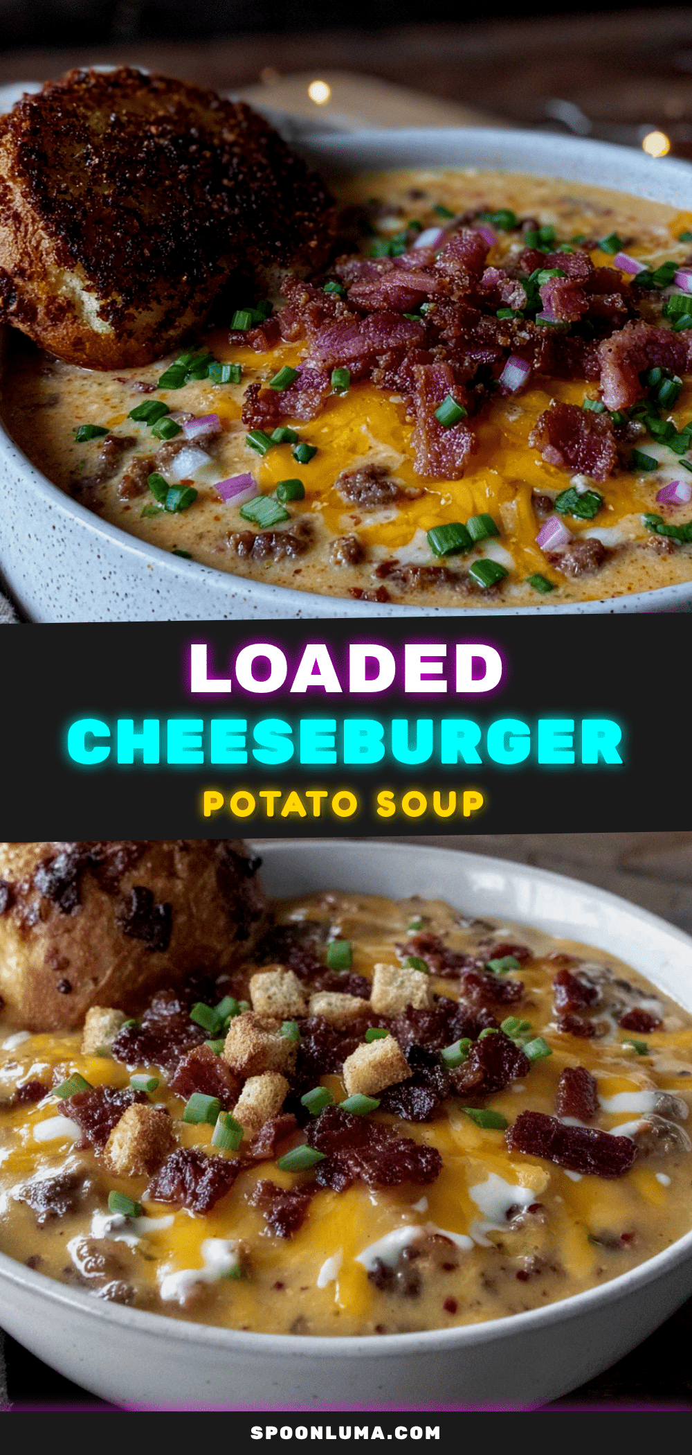 creamy loaded cheeseburger potato soup recipe