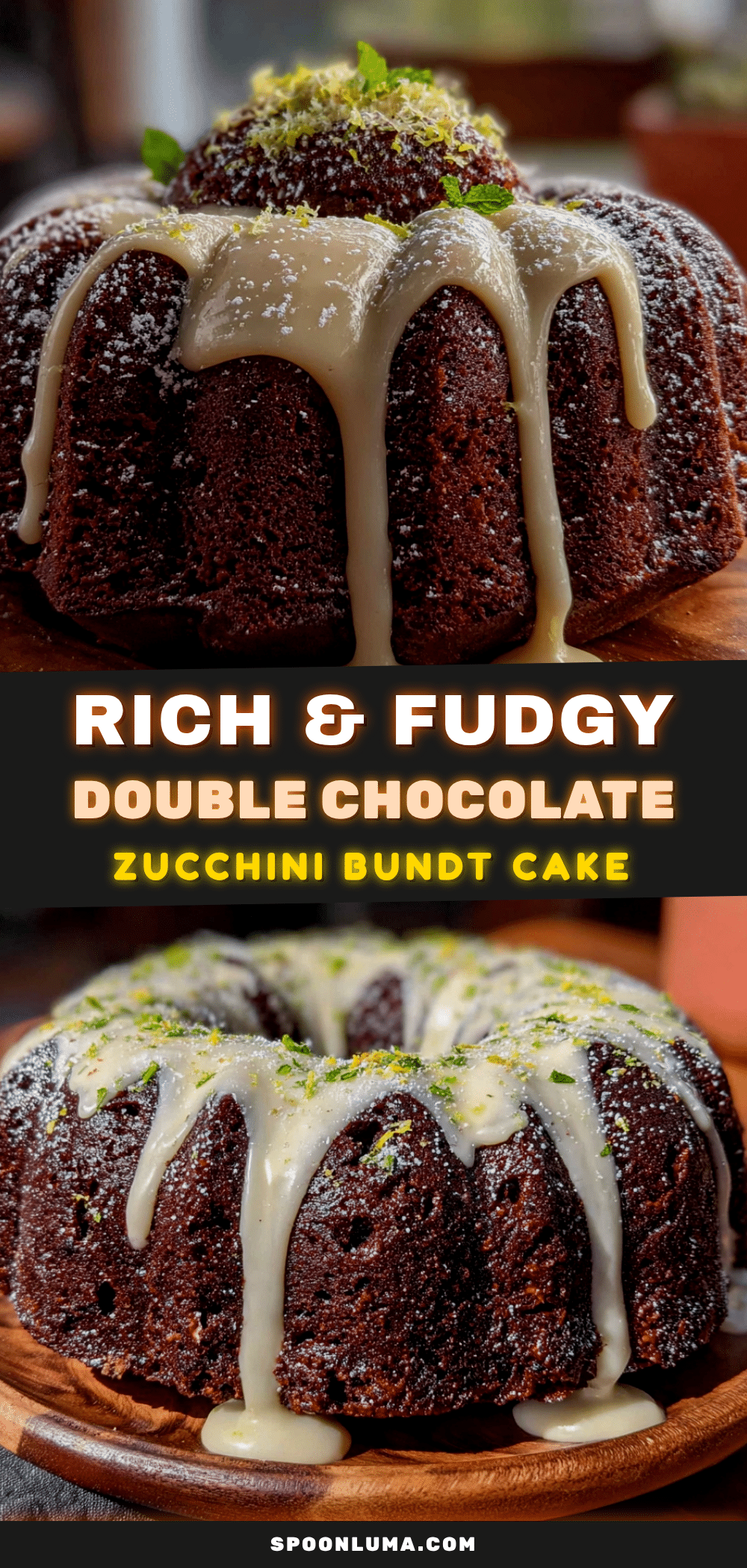 fudgy double chocolate zucchini bundt cake recipe