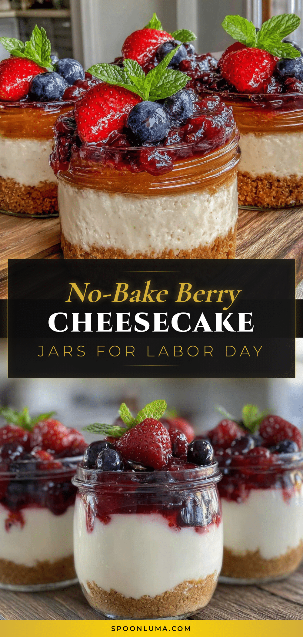 no-bake berry cheesecake jars recipe