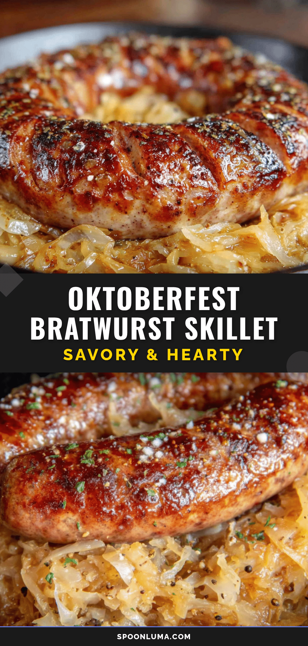 Oktoberfest bratwurst and sauerkraut skillet recipe