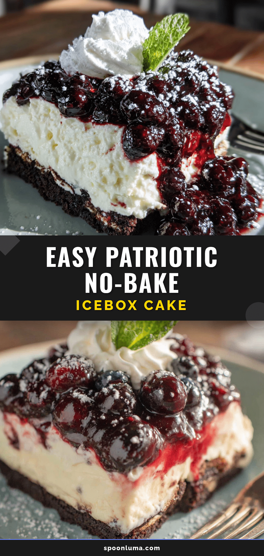 red white and blueberry icebox cake recipe