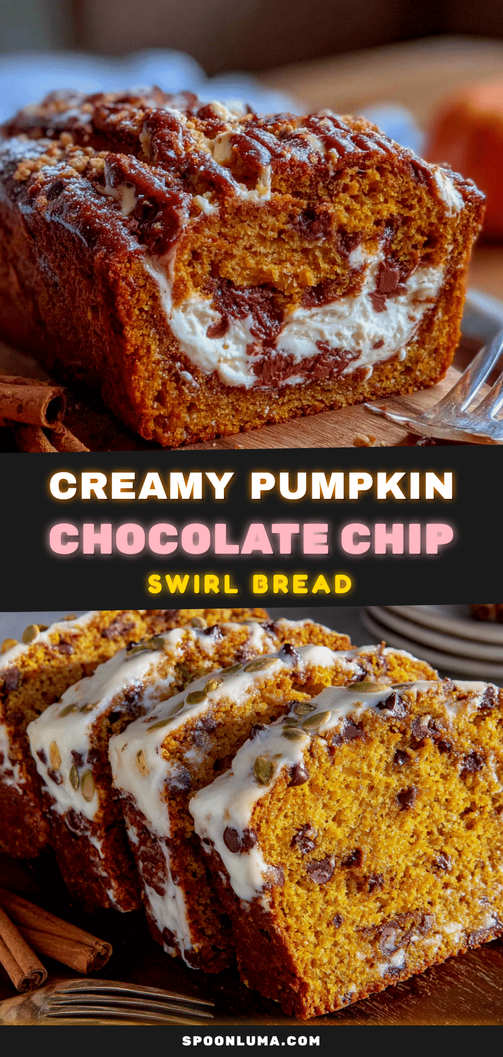 creamy pumpkin chocolate chip swirl bread recipe
