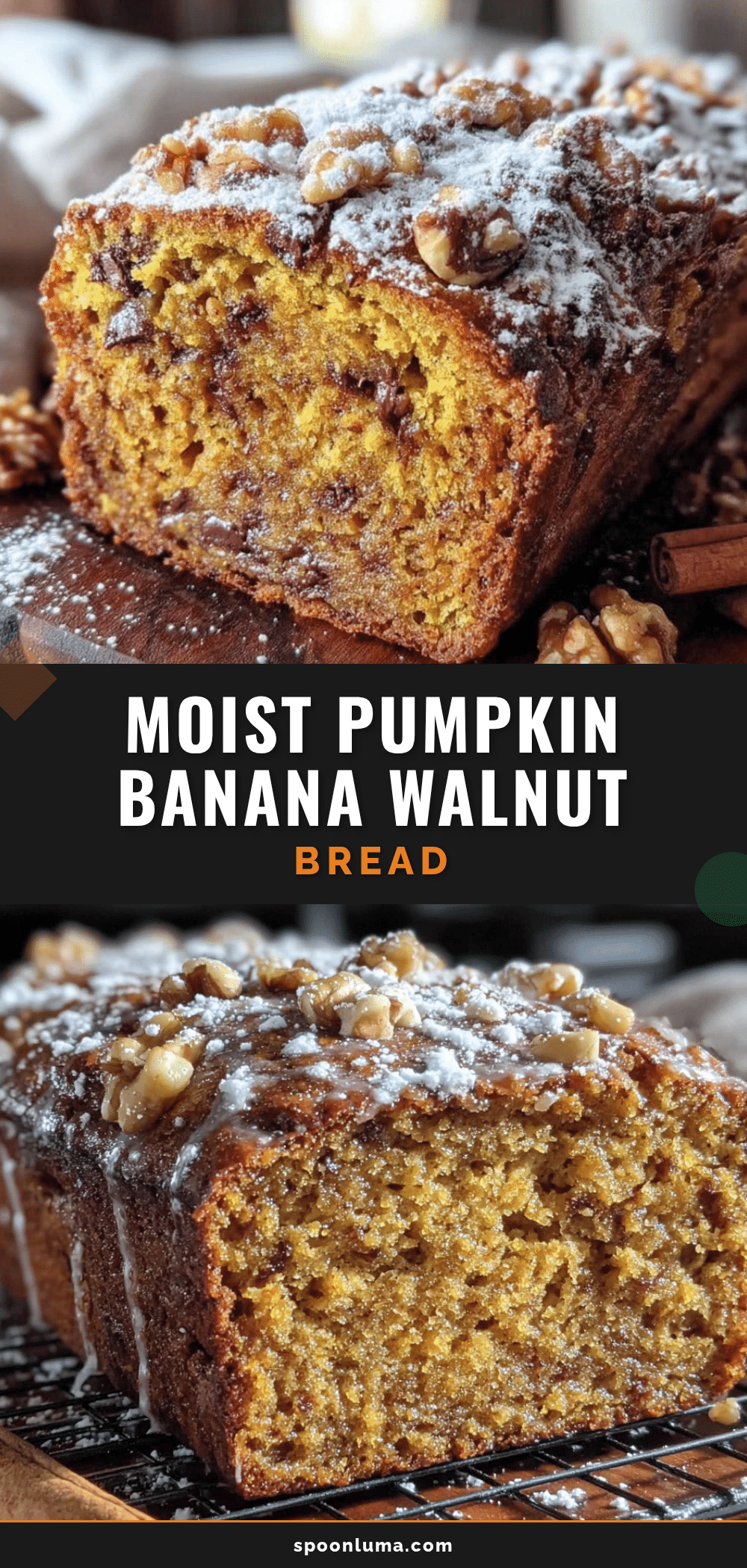 pumpkin banana walnut bread recipe